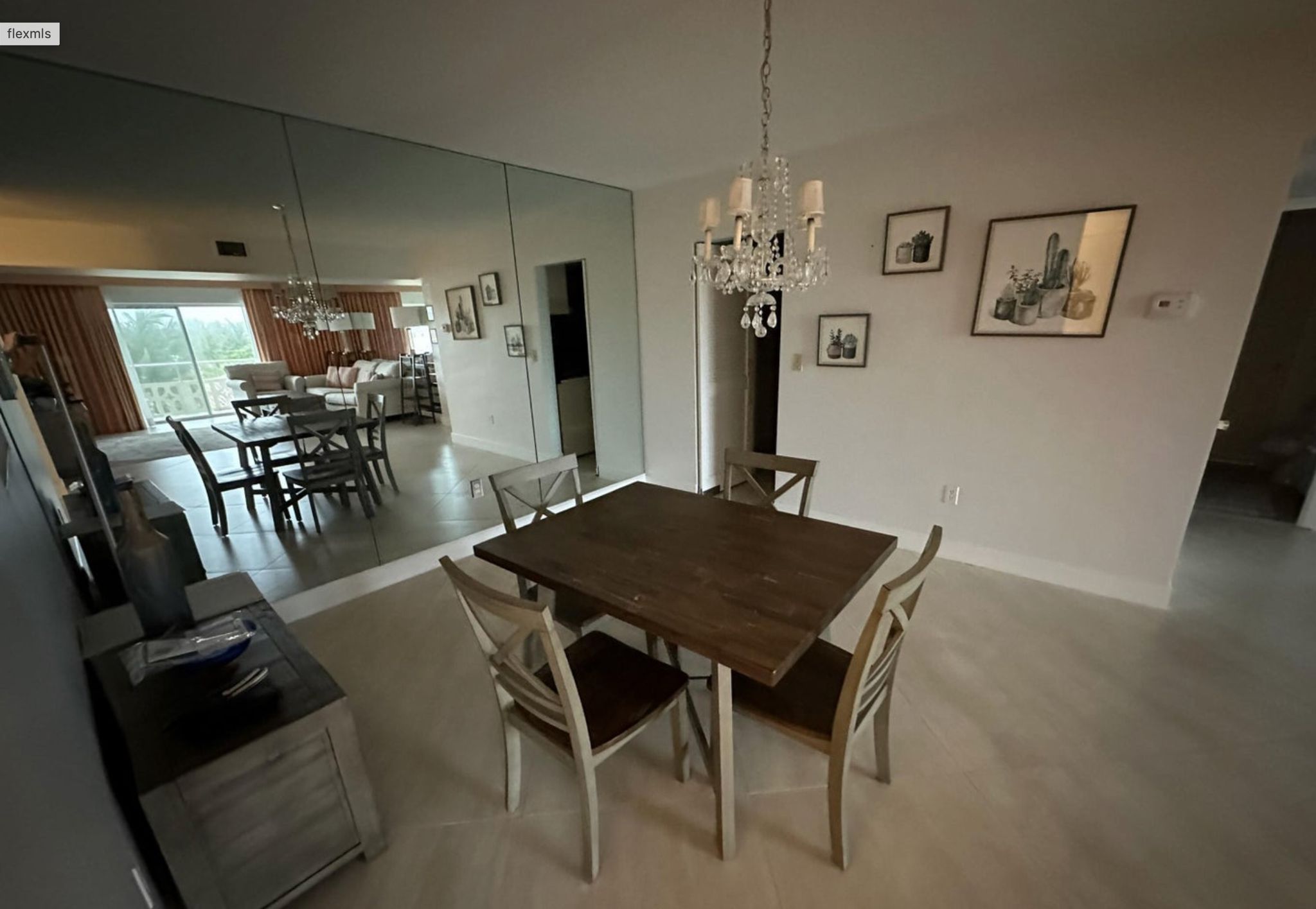 Dining area before rental property styling transformation