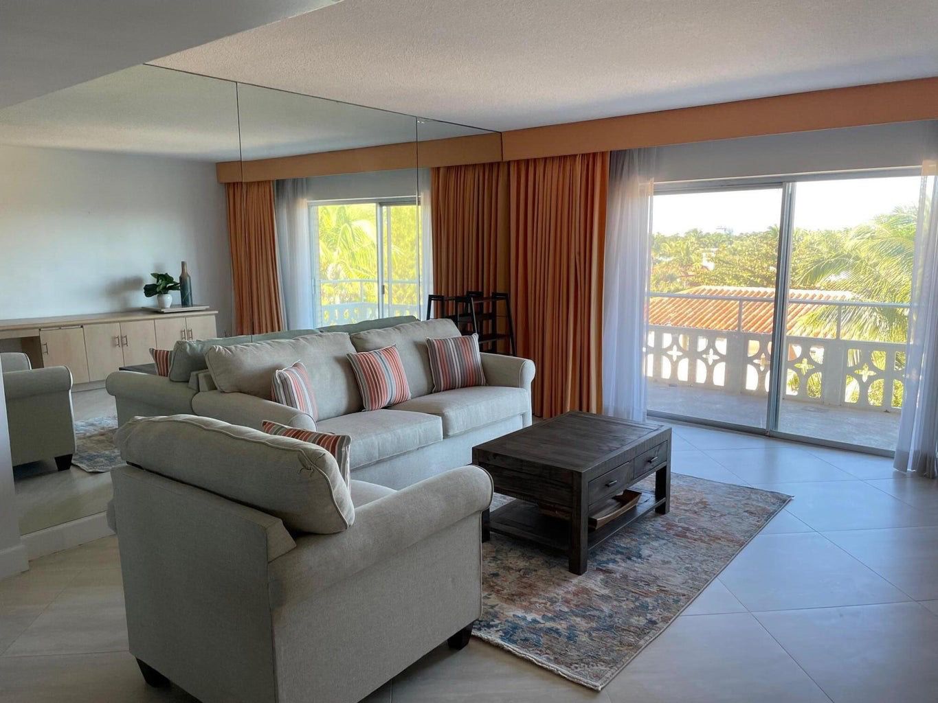 Living room before rental property styling transformation