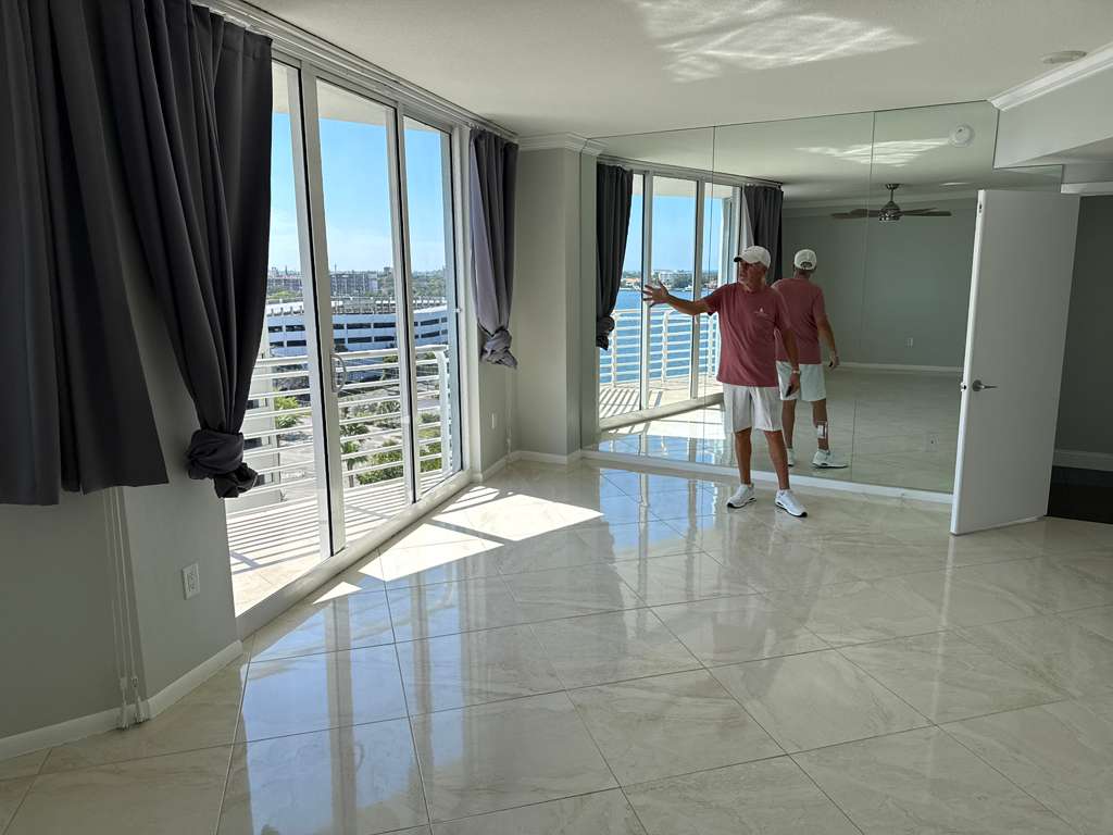 Sitting area before rental property styling transformation